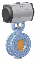 气动三偏心多层次法兰硬密封蝶阀